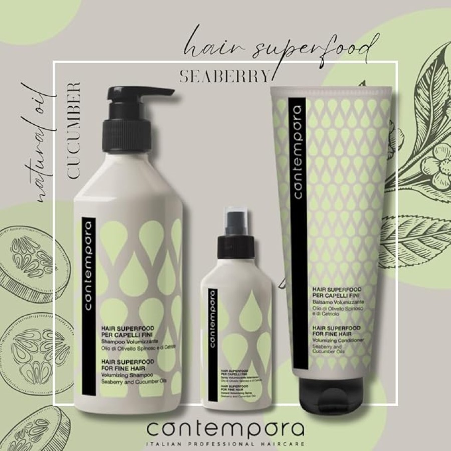 CONTEMPORA apimties suteikiantis purškiklis praturtintas šaltalankių ir agurkų aliejais 200ml