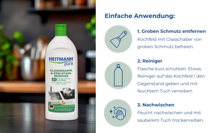 HEITMANN stiklo keramikos ir nerūdijančio plieno valiklis 250 ml