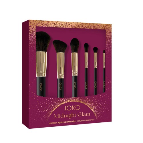 JOKO Midnight Glam 6  profesionalių akių makiažo šepetėlių rinkinys