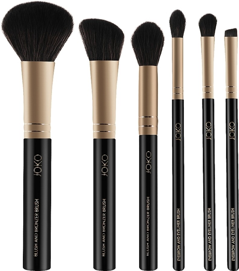 JOKO Midnight Glam 6  profesionalių akių makiažo šepetėlių rinkinys