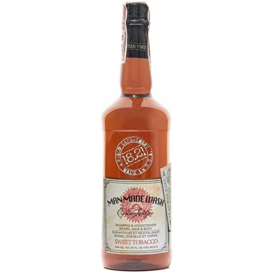 Man Made Wash Sweet Tobacco 18.21 daugiafunkcė priemonė vyrams 3 in 1: stiprinamasis šampūnas, kondicionierius ir kūno prausiklis viename 946ml