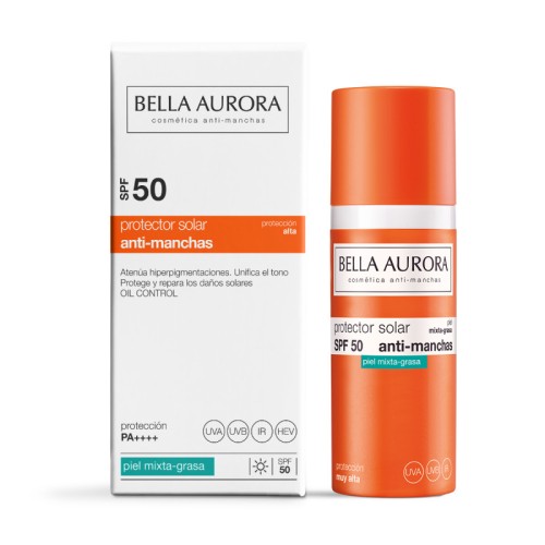  Bella Aurora Anti-Dark Spots Gel-Cream Sunscreen SPF50+ Combination-Oily Skin apsauga nuo saulės mišriai-riebiai odai 50ml