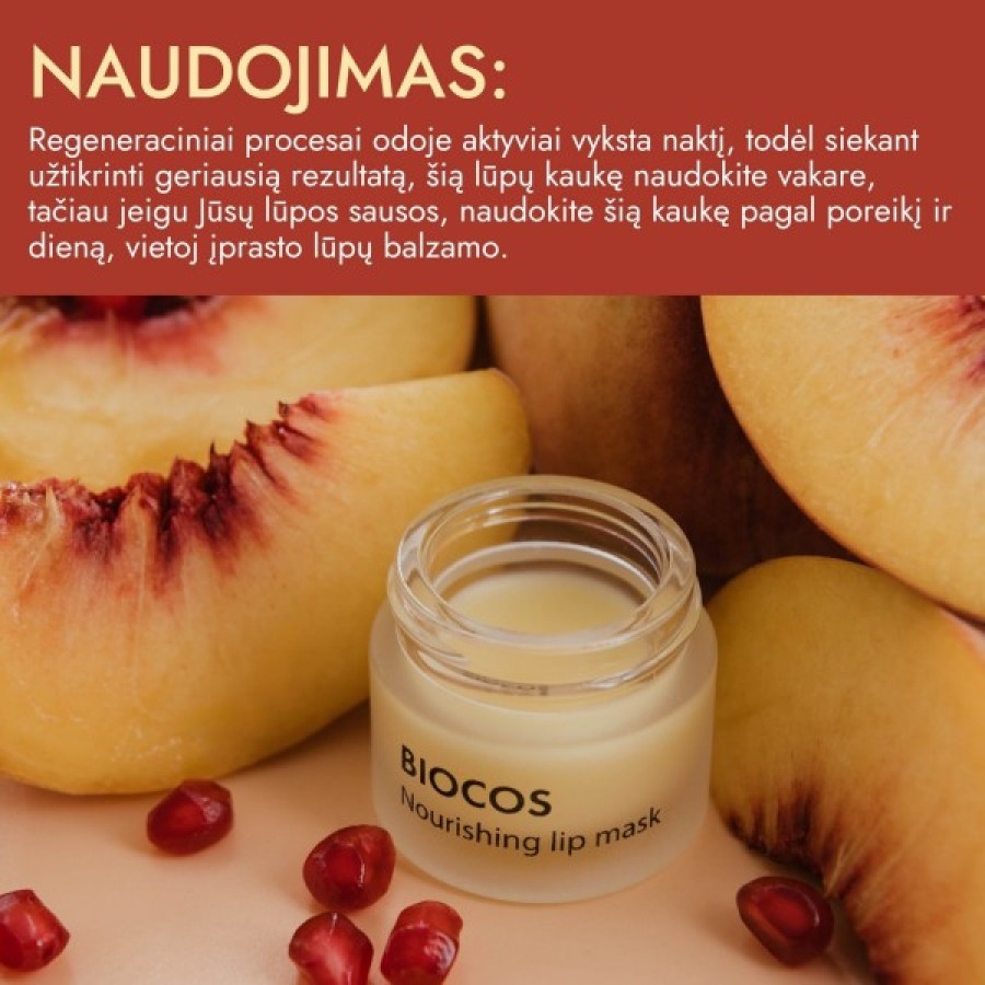 Biocos maitinanti lūpų kaukė JUICY KISS 7ml