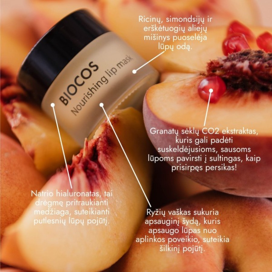 Biocos maitinanti lūpų kaukė JUICY KISS 7ml