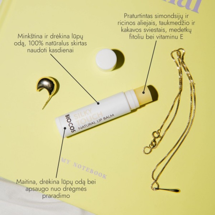 Biocos minkštinantis ir drėkinantis lūpų balzamas SILKY TOUCH