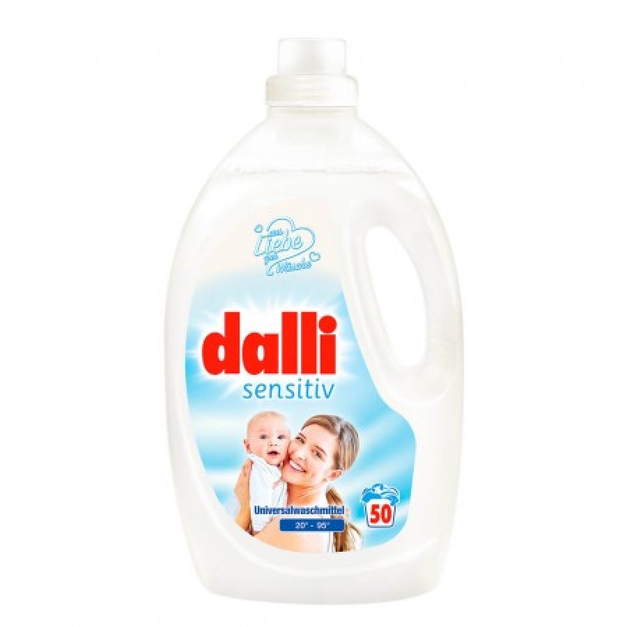 Turime fizinėje parduotuvėje! dalli Sensitiv  jautriai odai koncentruotas skalbiklis  2,75L (50 skalb.)