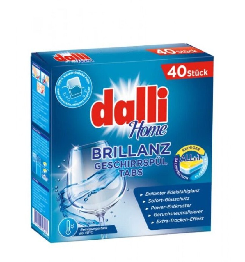 dalli BRILLANZ indaplovės tabletės All in 1 40vnt