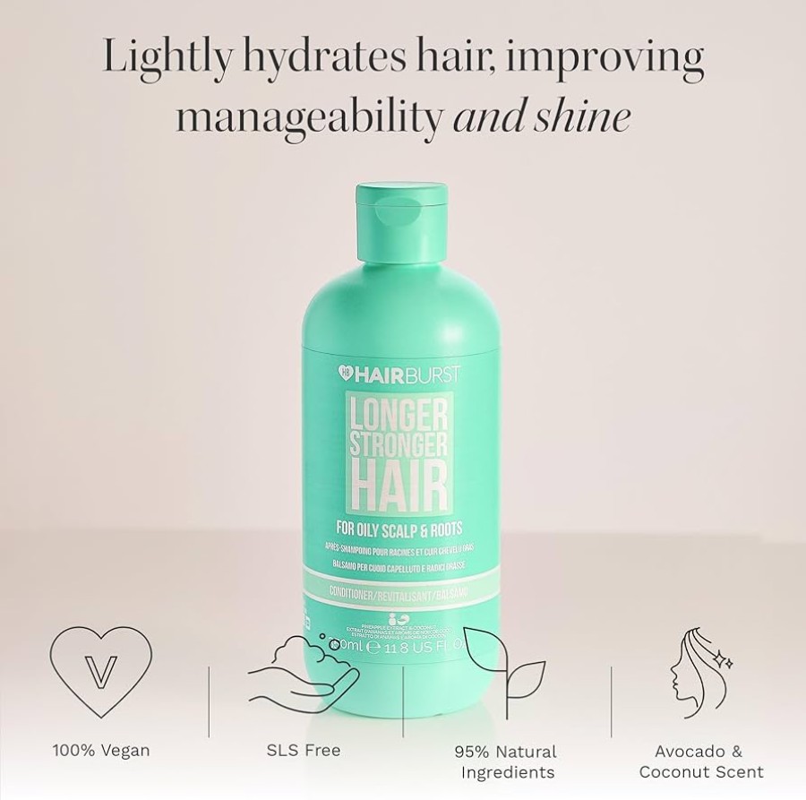 Hairburst For Longer Stronger Hair For Oily Scalp And Roots plaukų kondicionierius riebiai galvos odai ir plaukų šaknims 350ml