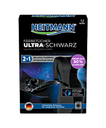HEITMANN servetėlės juodos spalvos atnaujinimui, paryškinimui 12vnt