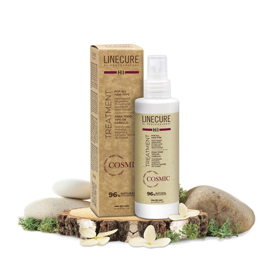 HIPERTIN Linecure COSMIC LEAVE-IN SPRAY nenuplaunamas veganiškas plaukų purškiklis be silikonų, sulfatų, parabenų, skirtas visų tipų plaukams 150ml
