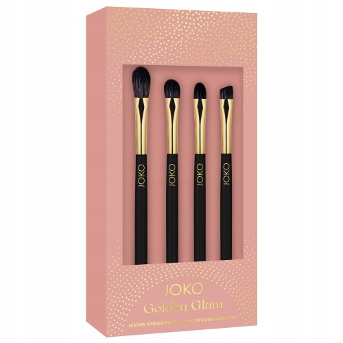 JOKO Golden Glam 4  profesionalių akių makiažo šepetėlių rinkinys