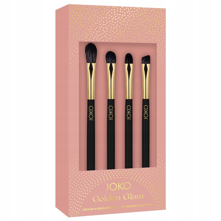 JOKO Golden Glam 4  profesionalių akių makiažo šepetėlių rinkinys