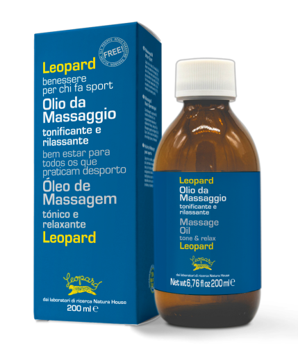 LEOPARD Massage Oil tone and relax tonizuojantis atpalaiduojantis masažinis aliejus 200ml