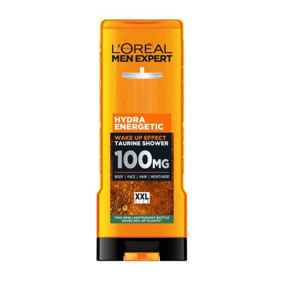 L'OREAL MEN EXPERT HYDRA ENERGETIC 100 MG 3in1 Shower Gel dušo gelis ir šampūnas vyrams 400ml (nauja didesnė pakuotė)