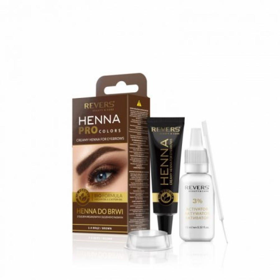 REVERS HENNA PRO COLORS kreminiai antakių dažai rudos spalvos 30ml