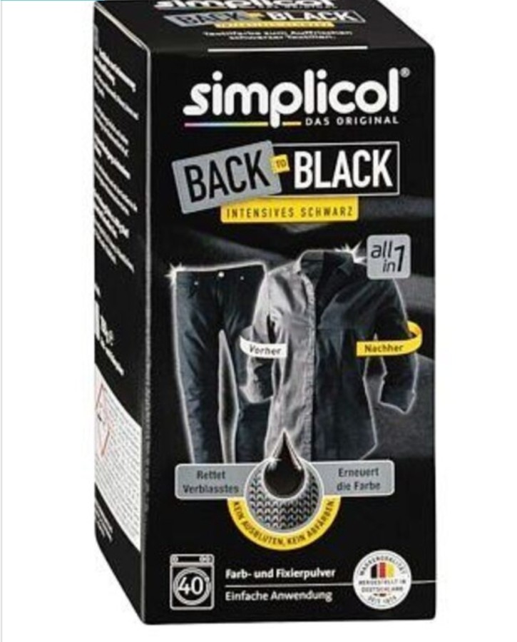 Simplicol - Back to Black juodos spalvos atnaujinimas, paryškinimas 400g
