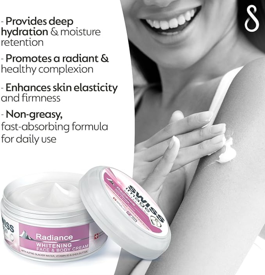 SWISS IMAGE Radiance Whitening skaistinantis ir šviesinantis veido ir kūno kremas 200ml